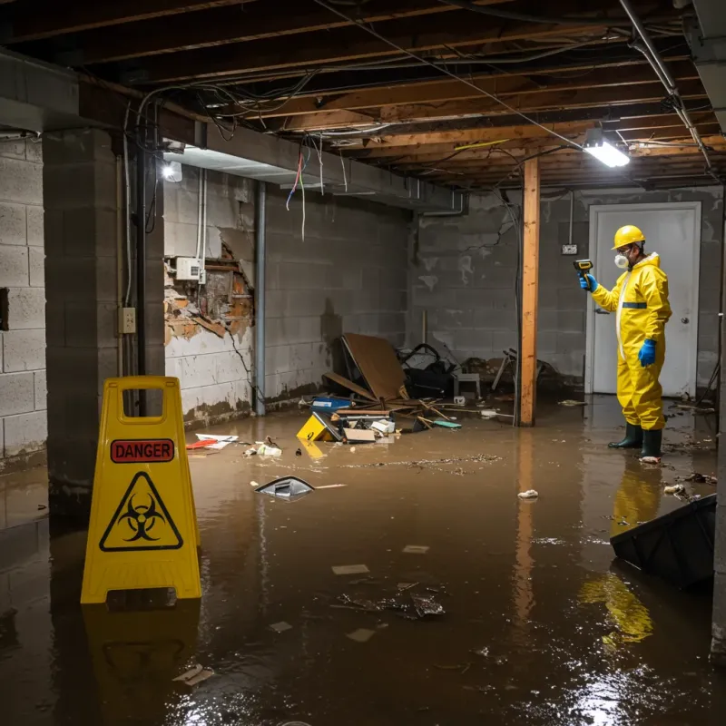 Flooded Basement Electrical Hazard in Auburn, KS Property